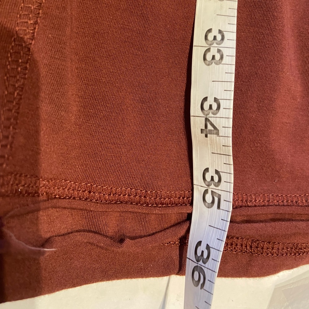 Prana Long Sleeve Dress Casual Stretch Knee Length Rust Red Organic Cotton S - Picture 7 of 8